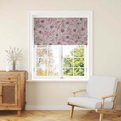 Curtain fabric featuring a beautiful wild poppies design in pink