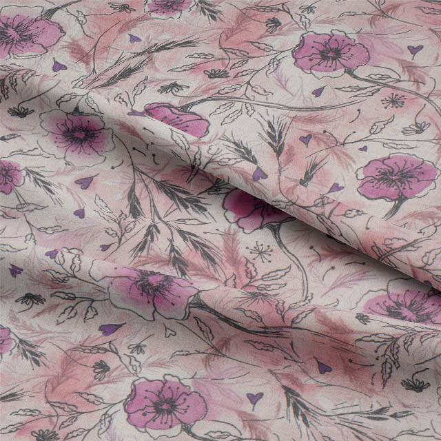 High-quality linen fabric with a vibrant pink sherbert color