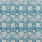 William Floral upholstery fabric in Blue colourway – fabric closeup