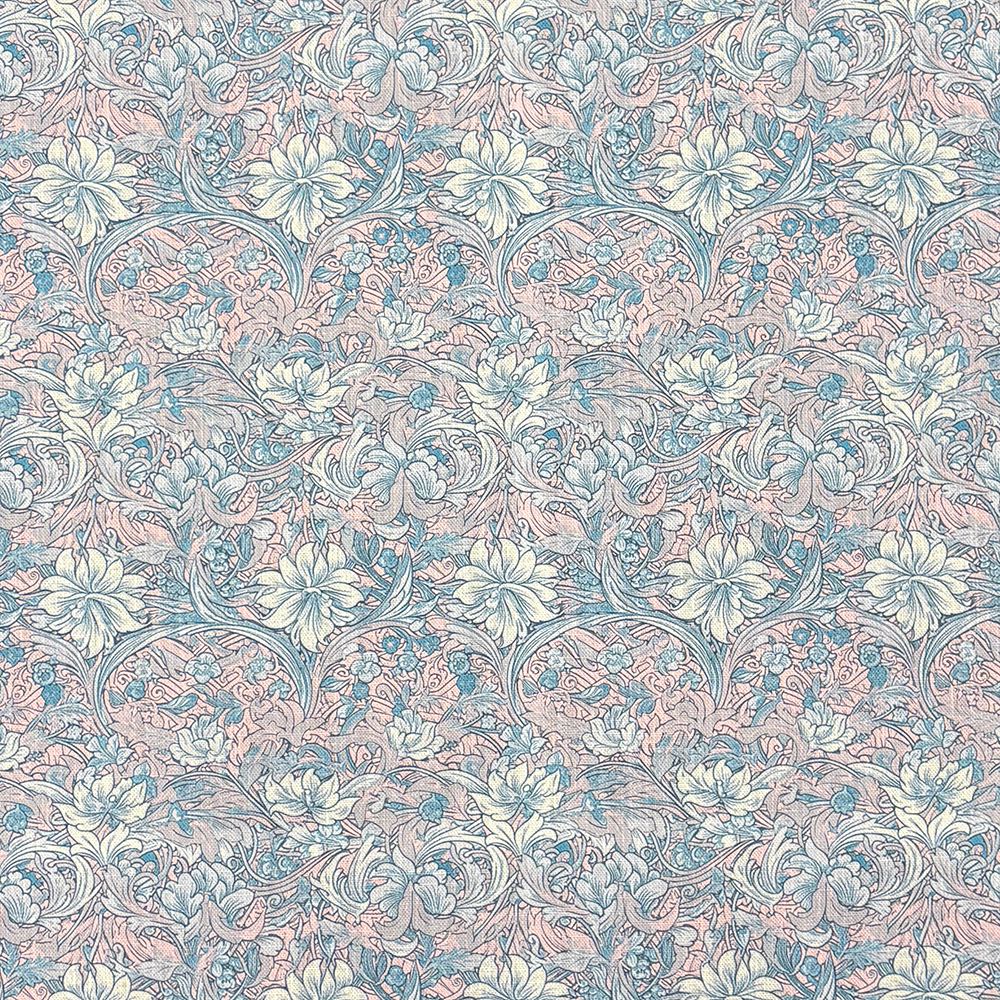 William Floral upholstery fabric in soft Blush colour – flat layout