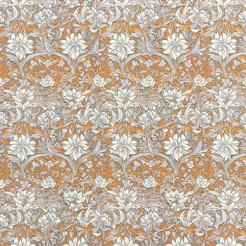 William Floral upholstery fabric in Ochre colour – pattern detail