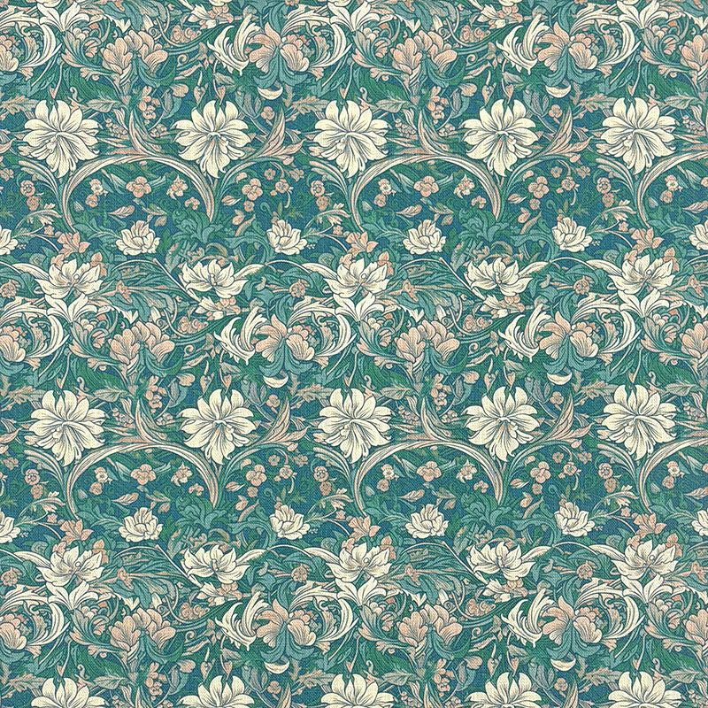 Floral printed teal velvet fabric for stylish upholstery or curtain use