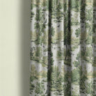 Curtain made from Woodland Green Forest Green fabric with traditional countryside print in soft green tones