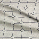 York Check Midnight Navy - Linen Upholstery Fabric UK