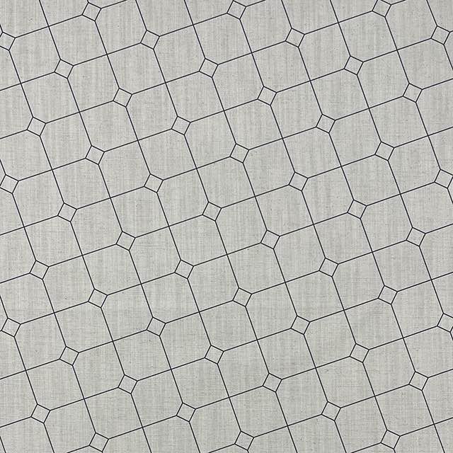 York Check Noir - Linen Upholstery Fabric
