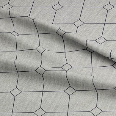 York Check Noir - Linen Upholstery Fabric UK