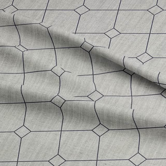York Check Noir - Linen Upholstery Fabric UK