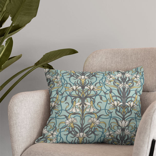 Soft and luxurious cotton fabric in calming duck egg blue color