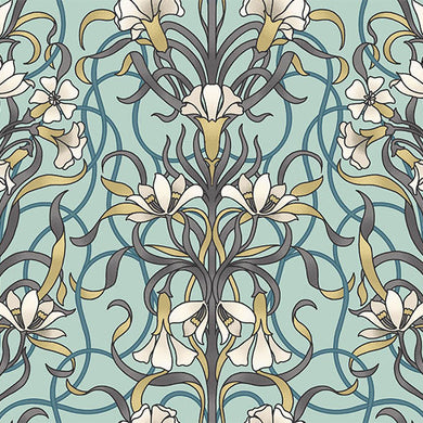 Agatha Cotton Curtain Fabric in Duck Egg Blue adds elegance to any room