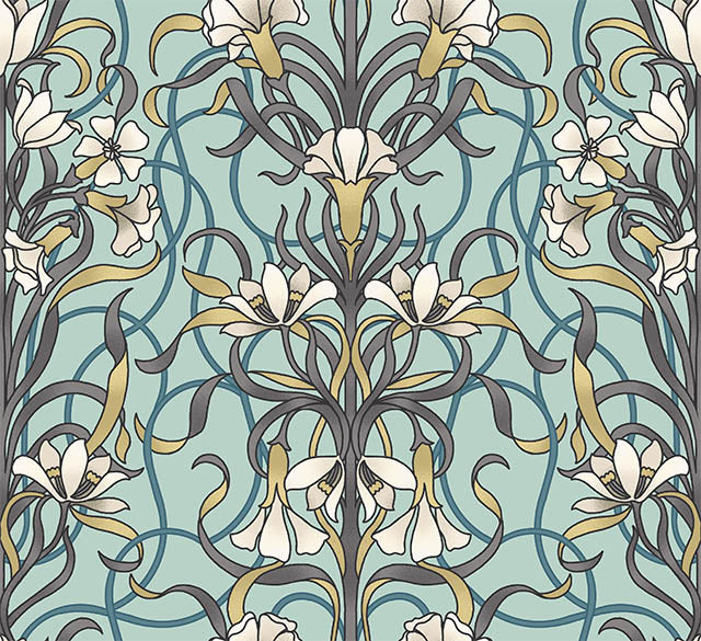Agatha Cotton Curtain Fabric in Duck Egg Blue adds elegance to any room