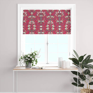 Rich and vibrant cherry-colored curtain fabric with a smooth and durable cotton material for long-lasting beauty