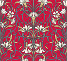 Agatha Cotton Curtain Fabric - Cherry in a bold red color with delicate texture and smooth finish