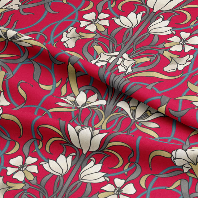 Luxurious cherry-colored curtain fabric made of high-quality cotton for a rich and elegant look