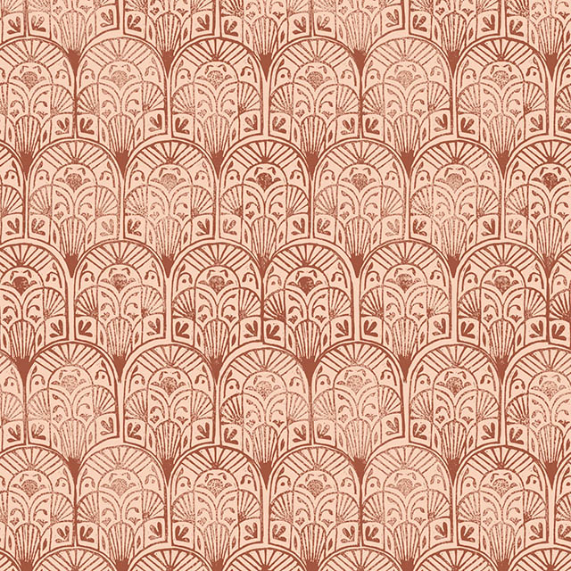Alwar Linen Curtain Fabric - Henna in rich earthy tones with intricate floral patterns