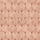 Alwar Linen Curtain Fabric - Henna in rich earthy tones with intricate floral patterns
