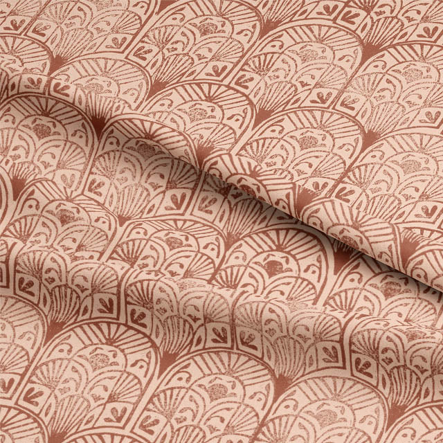 Luxurious Alwar Linen Curtain Fabric - Henna with soft and breathable texture