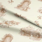 A stylish room showcasing Aquitaine Toile Cotton Curtain Fabric in Sepia Ivory, adding warmth and elegance to the space