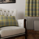 High-quality, durable linen fabric in a stylish slate plaid design