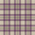 Arnish Plaid Linen Curtain Fabric - Aubergine swatch draped over window