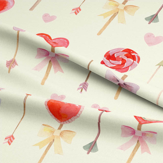  Beautiful red cotton curtain fabric with arrow heart pattern