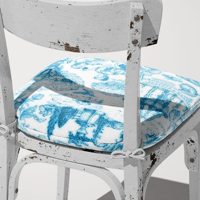 Beautiful and luxurious Auvergne Toile De Jouy Fabric in Azure, adding a touch of French country charm to any space