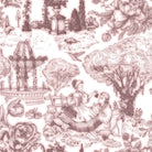 Auvergne Toile De Jouy Fabric - Rose Gold in elegant floral design