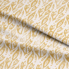 Close up of luxurious Bhilwara Linen Curtain Fabric - Ochre texture and color