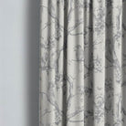 Bilberry Linen Curtain Fabric - Dove Grey draping beautifully in a modern living room
