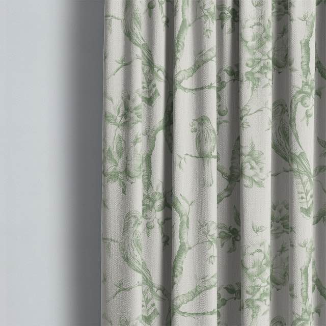 High-quality Bilberry Linen Curtain Fabric - Green perfect for a sophisticated and timeless look