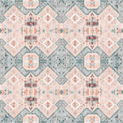 Boho Ankara Linen Curtain Fabric in Blush color, suitable for home decor