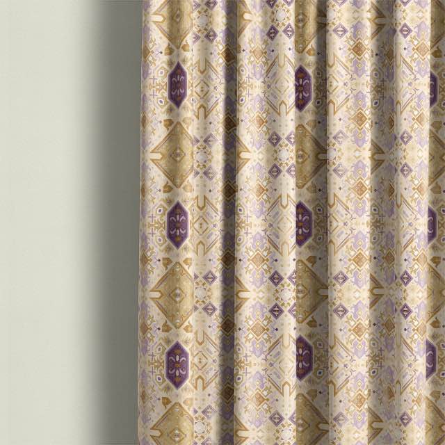 Ochre colored Boho Bursa Linen Curtain Fabric draping elegantly