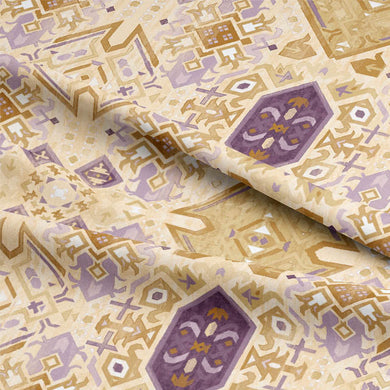 Close-up of Boho Bursa Linen Curtain Fabric in Ochre color texture