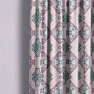 Boho Izmir Linen Curtain Fabric - Plum draping gracefully on a curtain rod