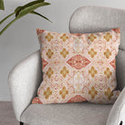 Terracotta colored linen curtain fabric with a stylish and rustic look