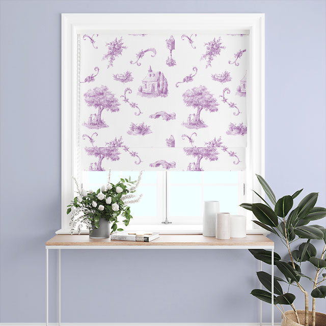  Bordeaux Toile Cotton Curtain Fabric in Mauve, ideal for creating a timeless and romantic ambiance in any room