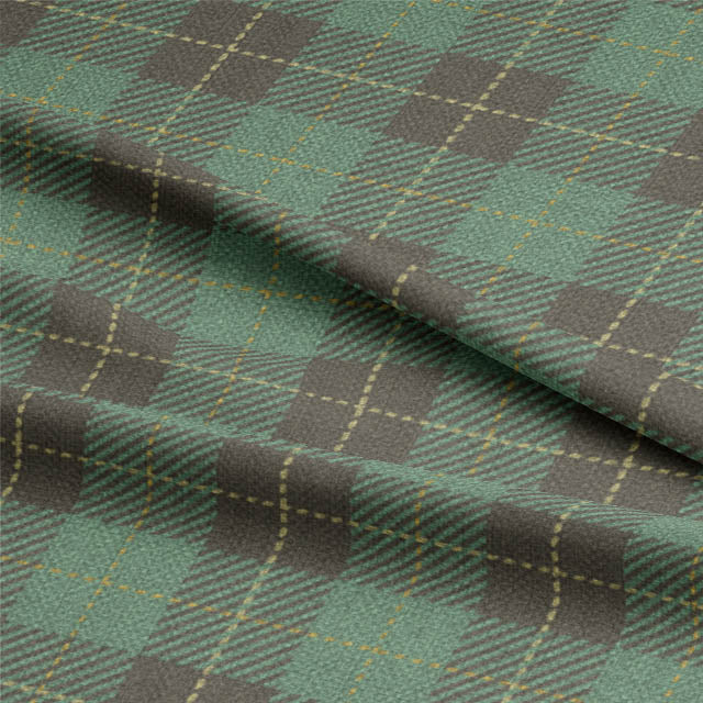 Beautiful green plaid linen fabric, ideal for creating a cozy and inviting atmosphere in any room