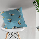 Cotton fabric in lagoon color perfect for window treatments
