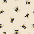 Bumble Bee Cotton Curtain Fabric - Linen fabric swatch hanging against a white background