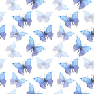 Butterfly Cotton Curtain Fabric in Blue for Home Decoration