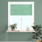 Bottle Green Candy Stripe Cotton Curtain Fabric draping elegantly, creating a vibrant and stylish window treatment
