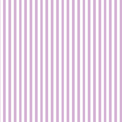 Candy Stripe Cotton Curtain Fabric in Lilac with White and Pink Stripes