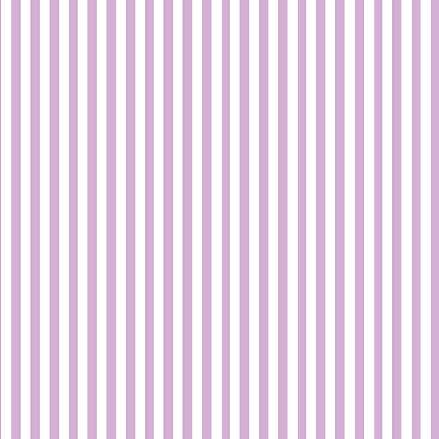 Candy Stripe Cotton Curtain Fabric in Lilac with White and Pink Stripes