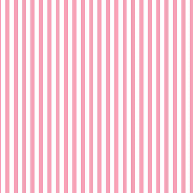 Candy stripe cotton curtain fabric in pink with white stripes