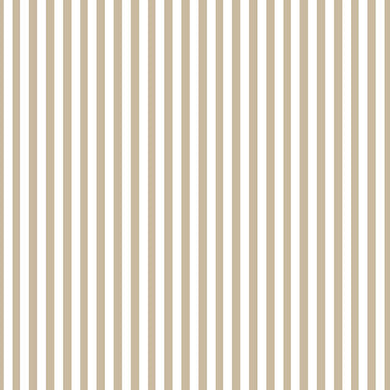 Close-up of Candy Stripe Cotton Curtain Fabric in Putty color