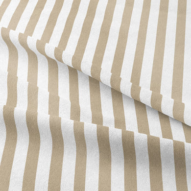  Elegant curtain fabric with candy stripe pattern in neutral putty tone