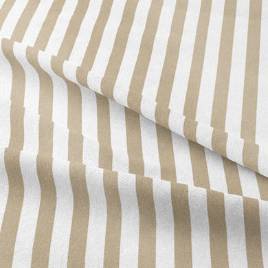 Elegant curtain fabric with candy stripe pattern in neutral putty tone