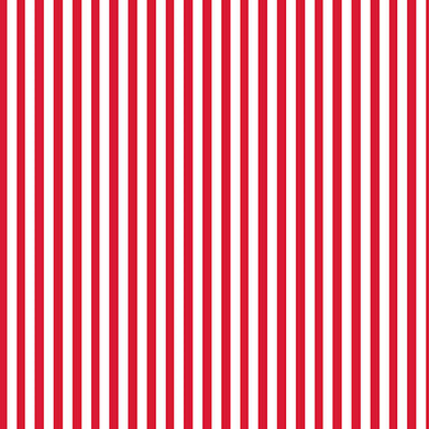 Candy Stripe Cotton Curtain Fabric - Scarlet in vibrant red and white stripes