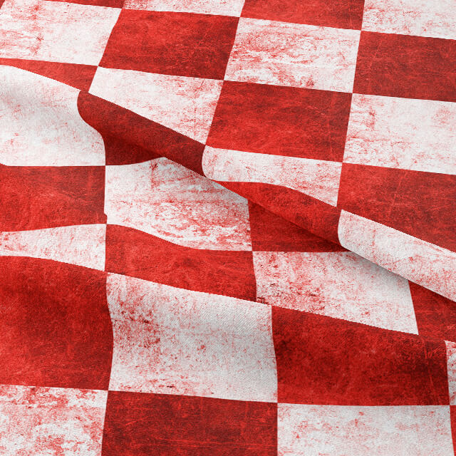 High-quality red checkered cotton fabric for stylish and versatile curtain use