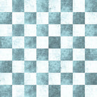 High-quality Checkers Cotton Curtain Fabric in calming Aqua color for stylish home decor