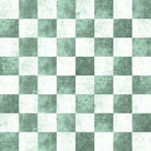 Checkers Cotton Curtain Fabric in Green with Geometric Pattern Design